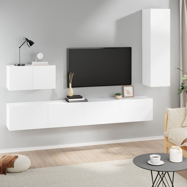 Tv-Skåp 4 Delar Konstruerat Trä