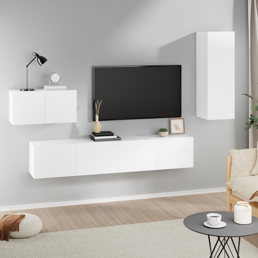 Tv-Skåp 4 Delar Konstruerat Trä