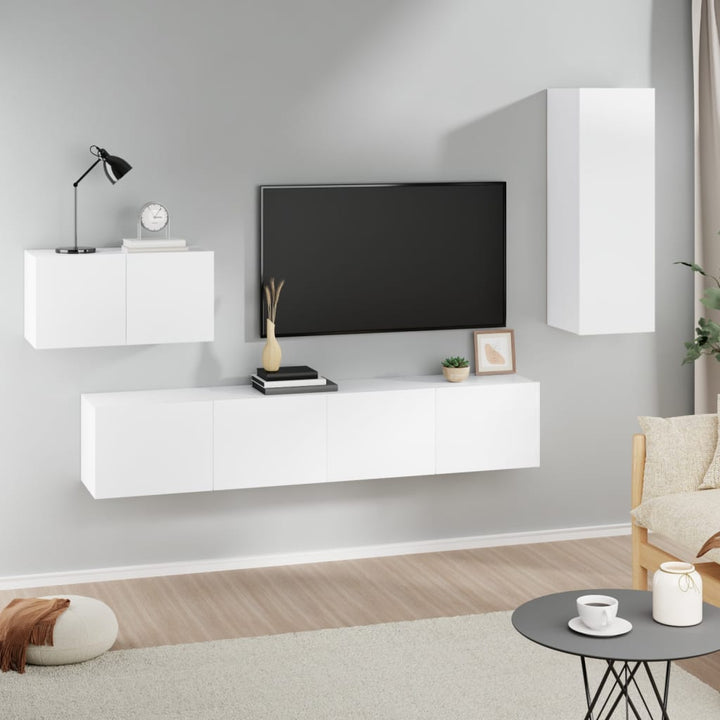 Tv-Skåp 4 Delar Konstruerat Trä