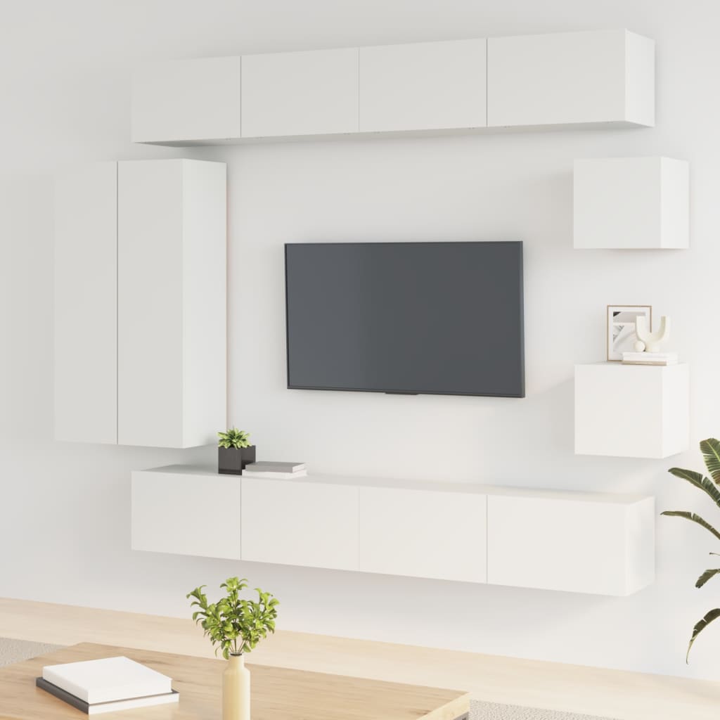 Tv-Skåp 8 Delar Konstruerat Trä
