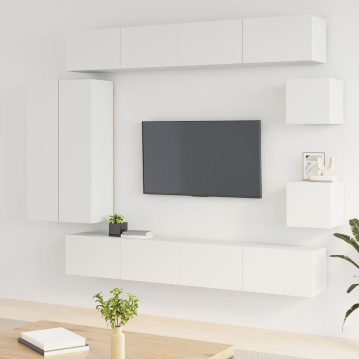 Tv-Skåp 8 Delar Konstruerat Trä