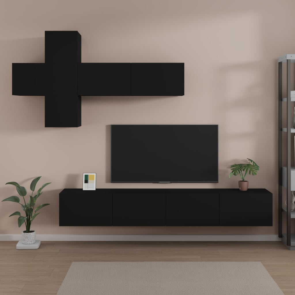 Tv-Skåp 7 Delar Konstruerat Trä
