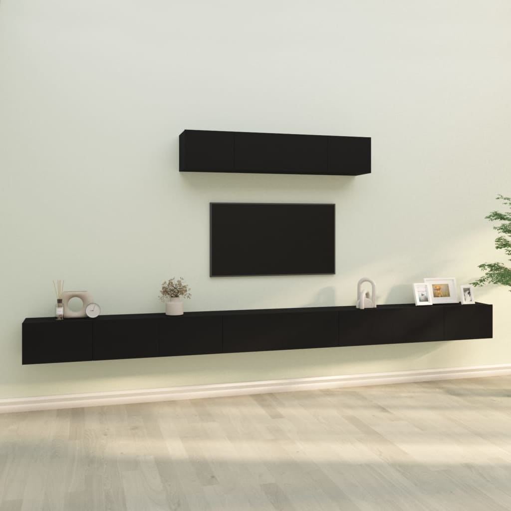 Tv-Skåp 6 Delar Konstruerat Trä