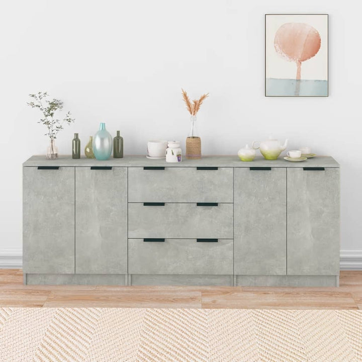 Skänkar 3 Delar Ek 60X30X70 Cm Konstruerat Trä