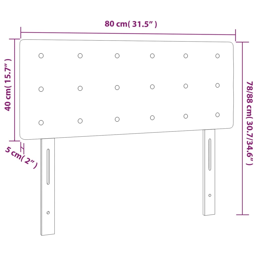 Sänggavel 80X5X78/88 Cm Konstläder