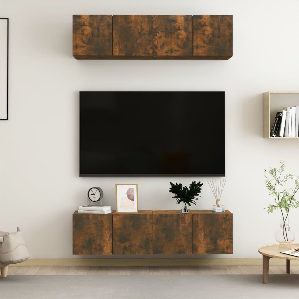 Tv-Skåp 4 Delar 80X30X30 Cm Konstruerat Trä