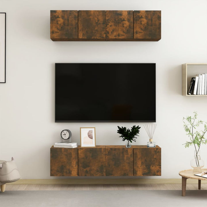 Tv-Skåp 4 Delar 80X30X30 Cm Konstruerat Trä