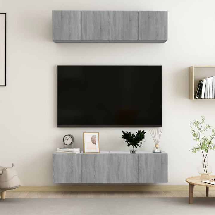 Tv-Skåp 4 Delar 80X30X30 Cm Konstruerat Trä