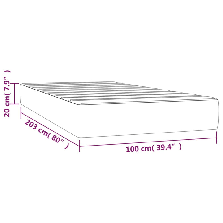 Pocketresårmadrass Medium 100X203X20 Cm Tyg
