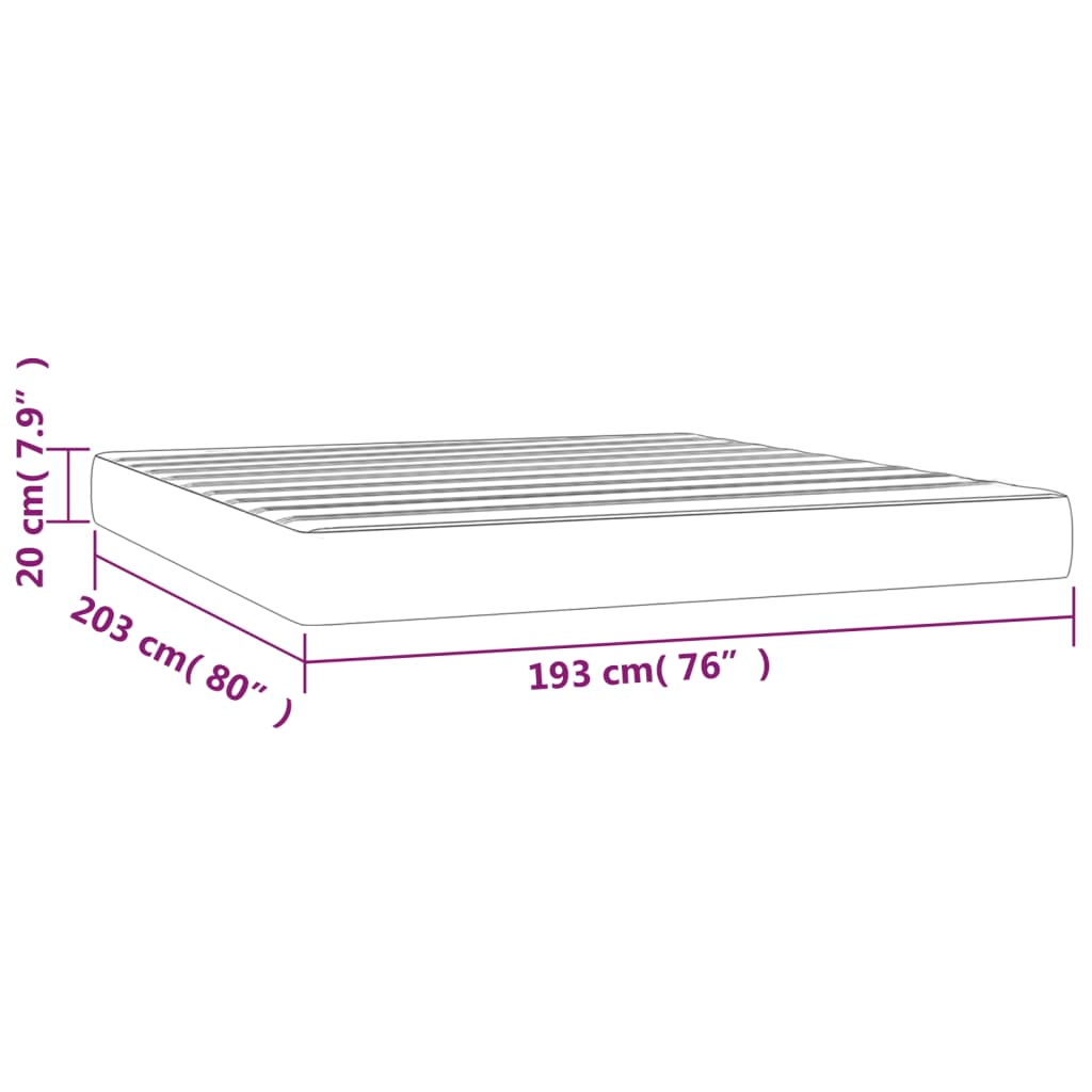 Pocketresårmadrass Medium 193X203X20 Cm Sammet