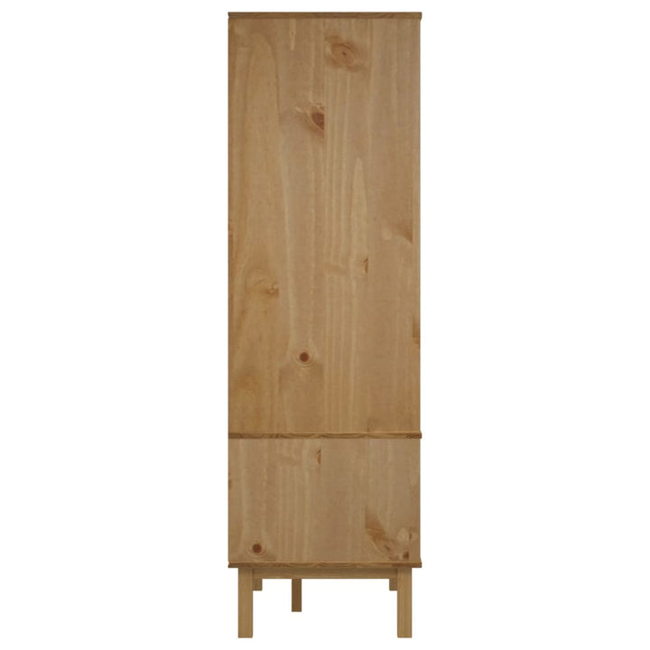 Garderob Otta Brun&amp;Grå 76,5X53X172 Cm Massiv Furu