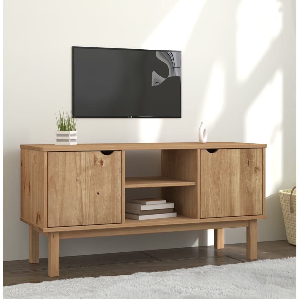 Tv-Bänk Otta 113,5X43X57 Cm Massiv Furu
