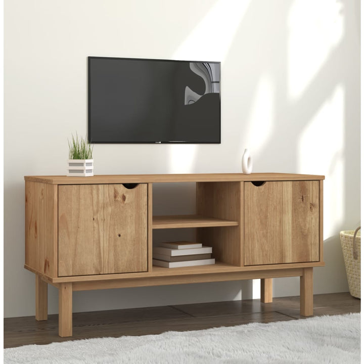 Tv-Bänk Otta 113,5X43X57 Cm Massiv Furu