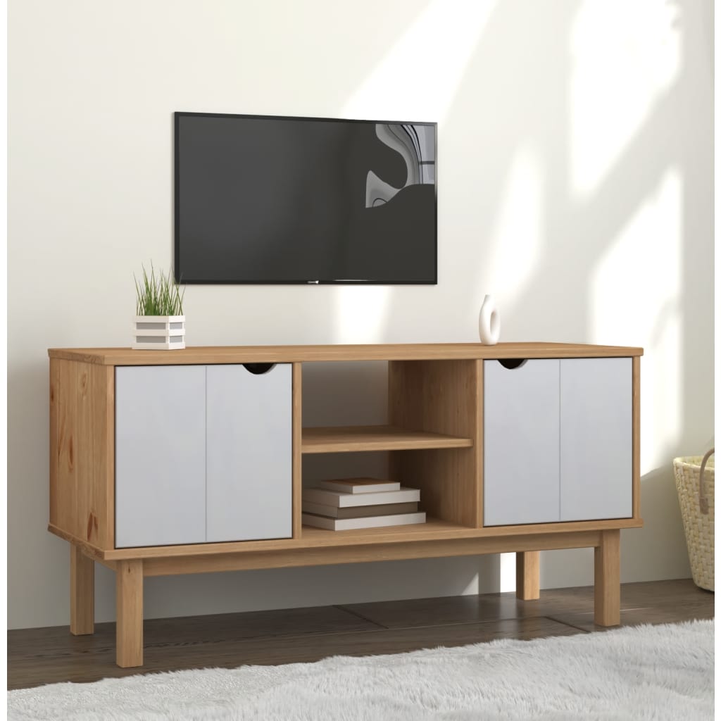 Tv-Bänk Otta 113,5X43X57 Cm Massiv Furu