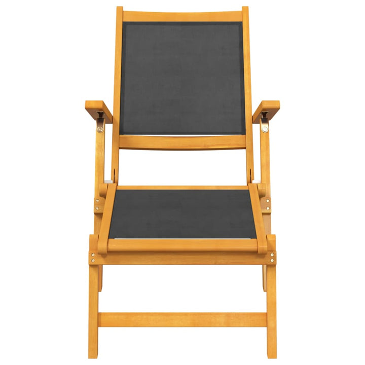 Däckstolar Med Bord Massivt Akaciaträ Och Textilen