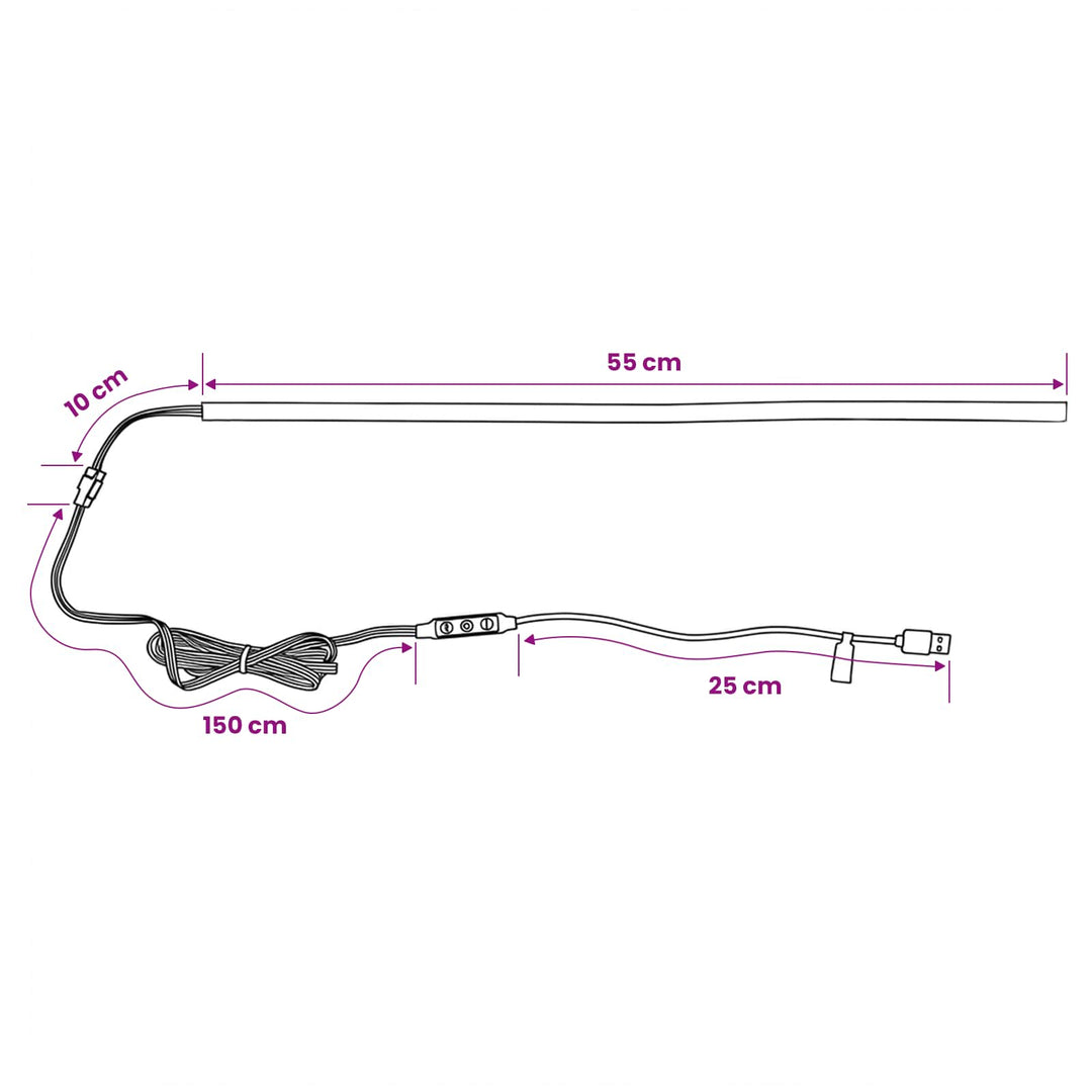Led Band Med Led-Ljusslingor Svart 180 Cm Smd5050