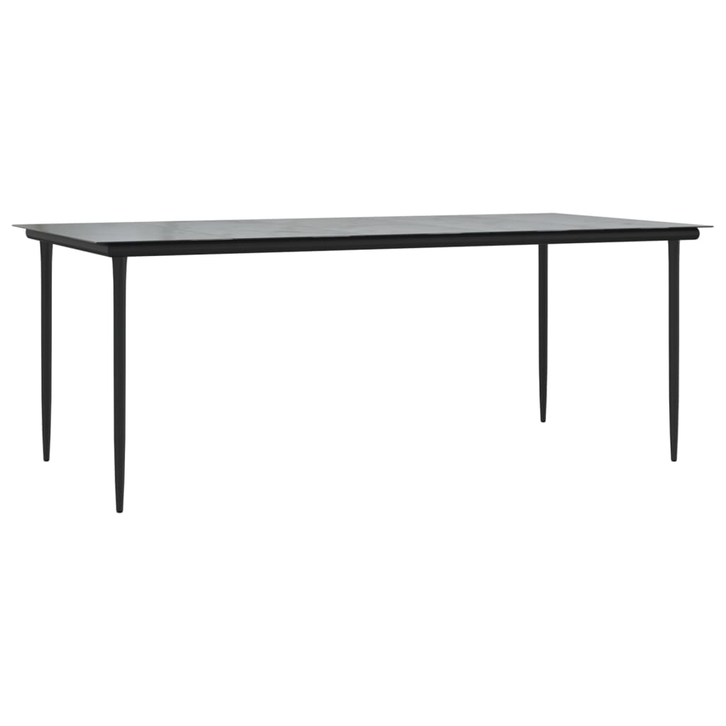 Trädgårdsbord Svart 200X100X74 Cm Härdat Glas