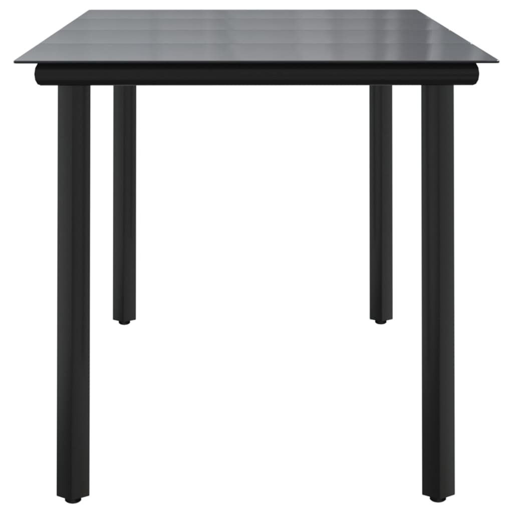Trädgårdsbord Svart Härdat Glas