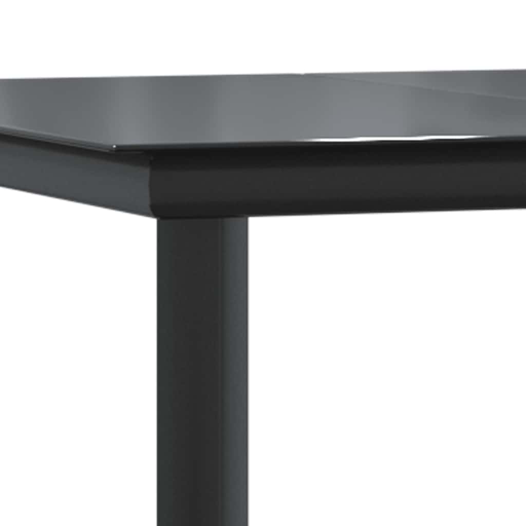 Trädgårdsbord Svart Härdat Glas