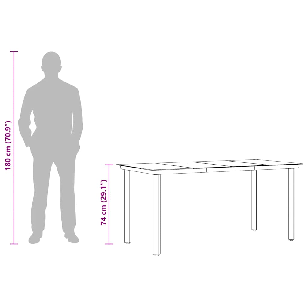 Trädgårdsbord Svart Härdat Glas