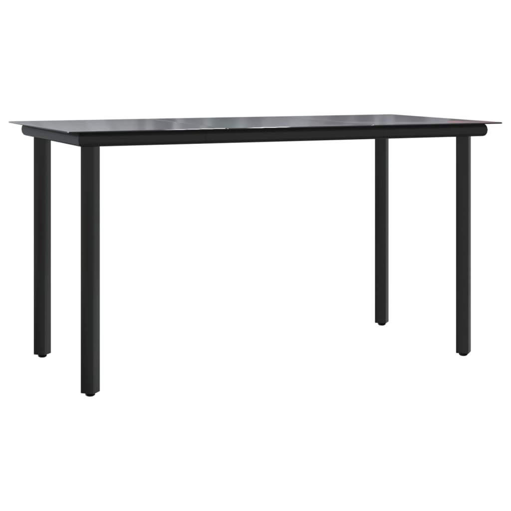 Trädgårdsbord Svart 200X100X74 Cm Härdat Glas