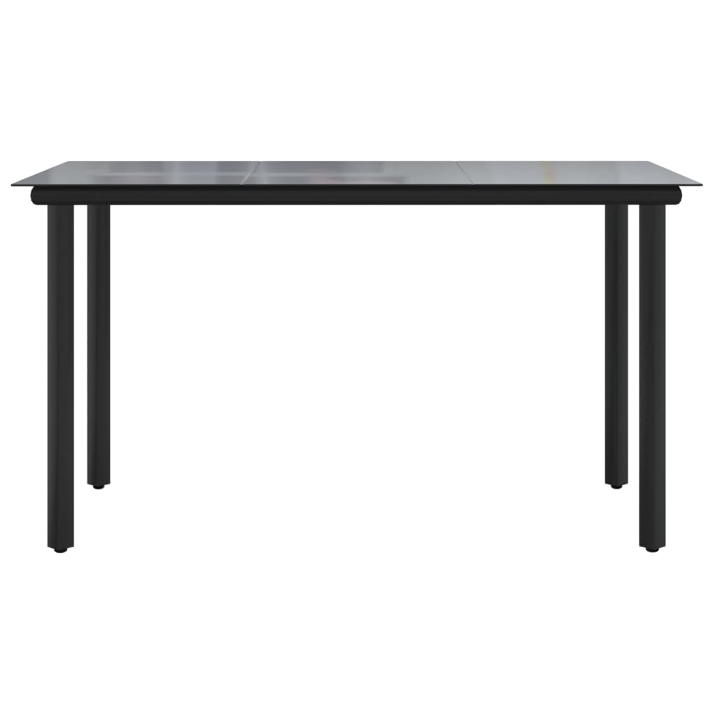 Trädgårdsbord Svart 200X100X74 Cm Härdat Glas