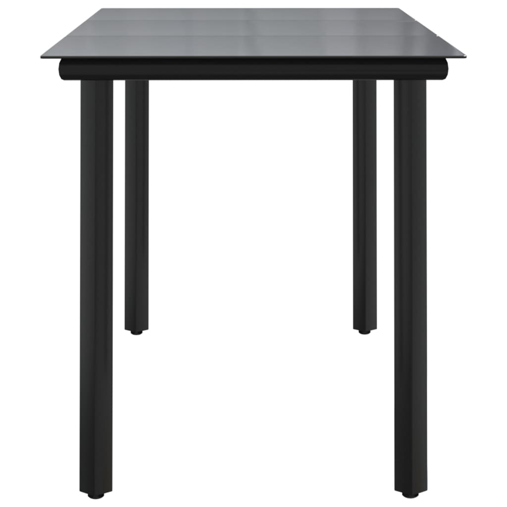 Trädgårdsbord Svart 200X100X74 Cm Härdat Glas