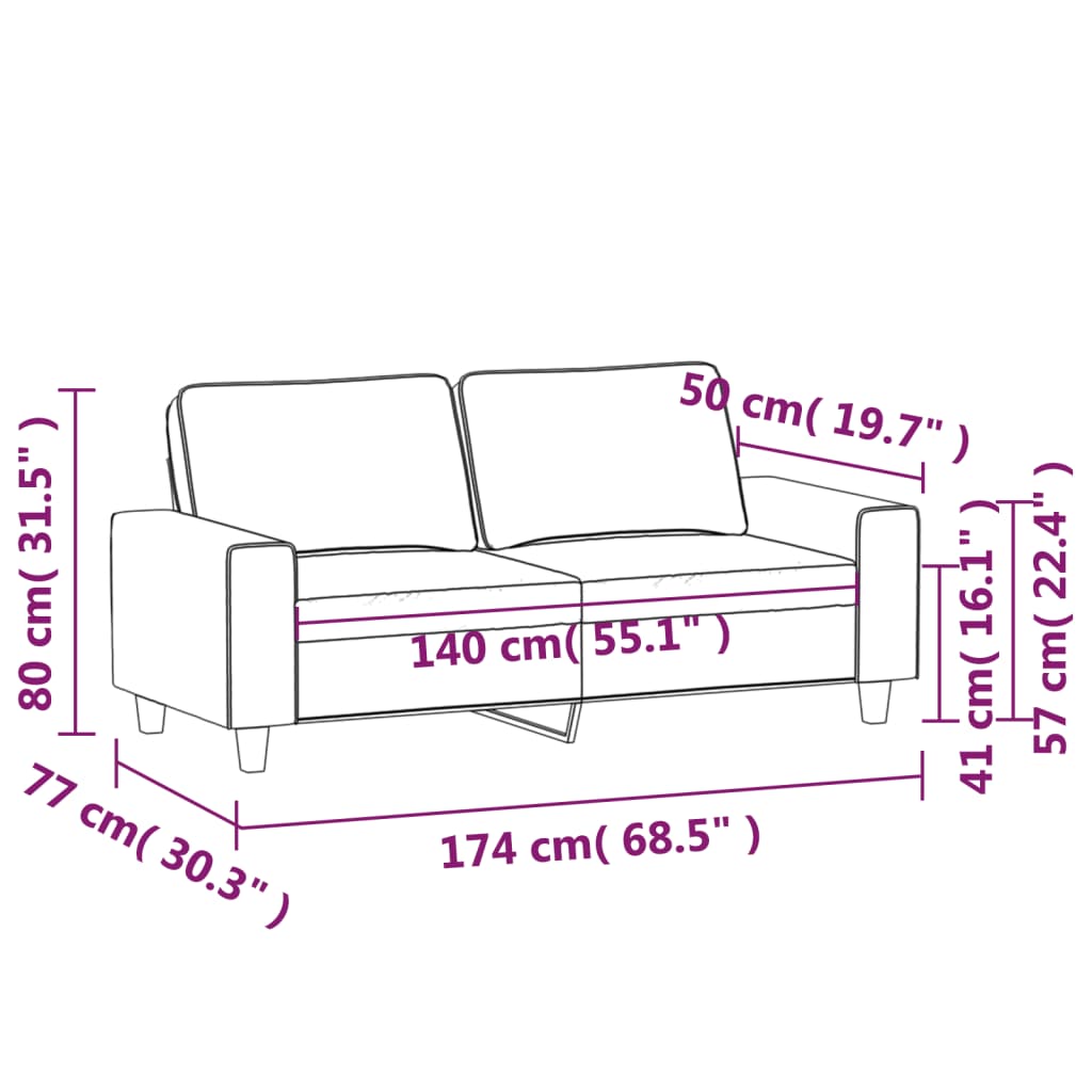 2-Sitssoffa Mikrofibertyg