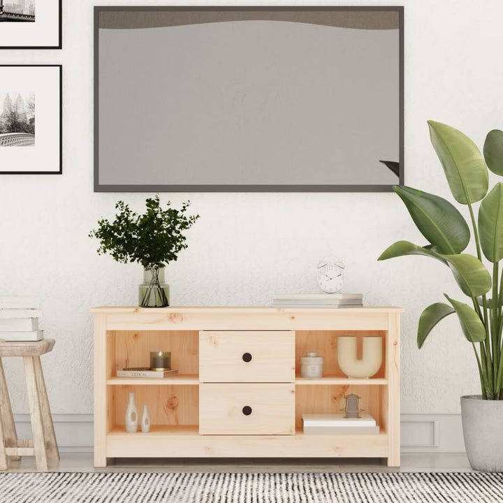 Tv-Bänk 103X36,5X52 Cm Massiv Furu