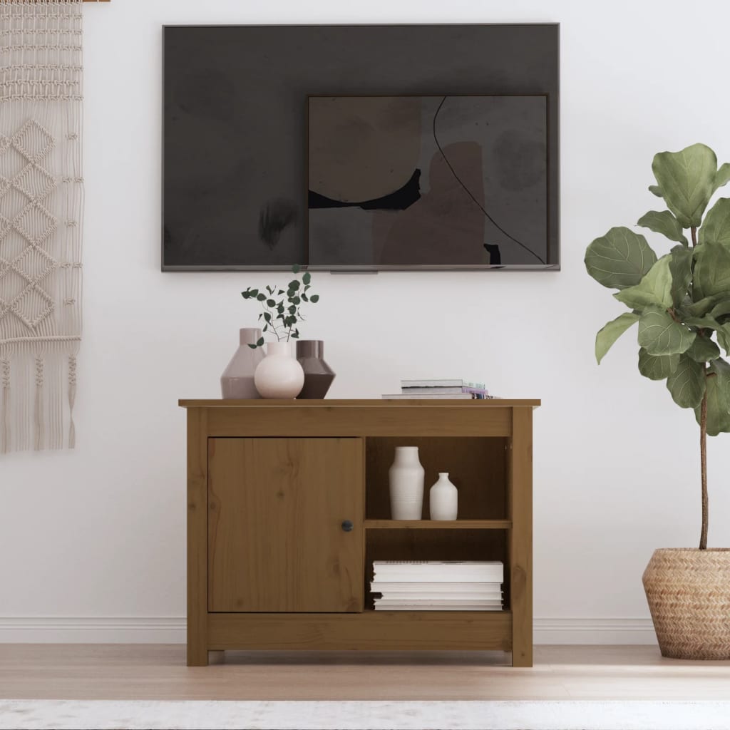 Tv-Bänk 70X36,5X52 Cm Massiv Furu