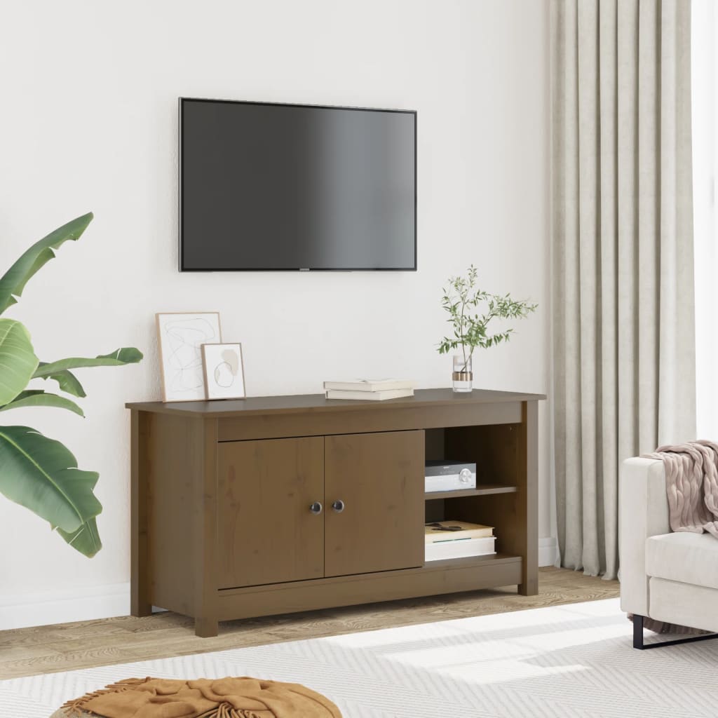 Tv-Bänk 103X36,5X52 Cm Massiv Furu