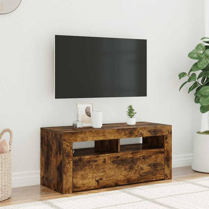 Tv-Bänk Med Led-Belysning 90X35X40 Cm