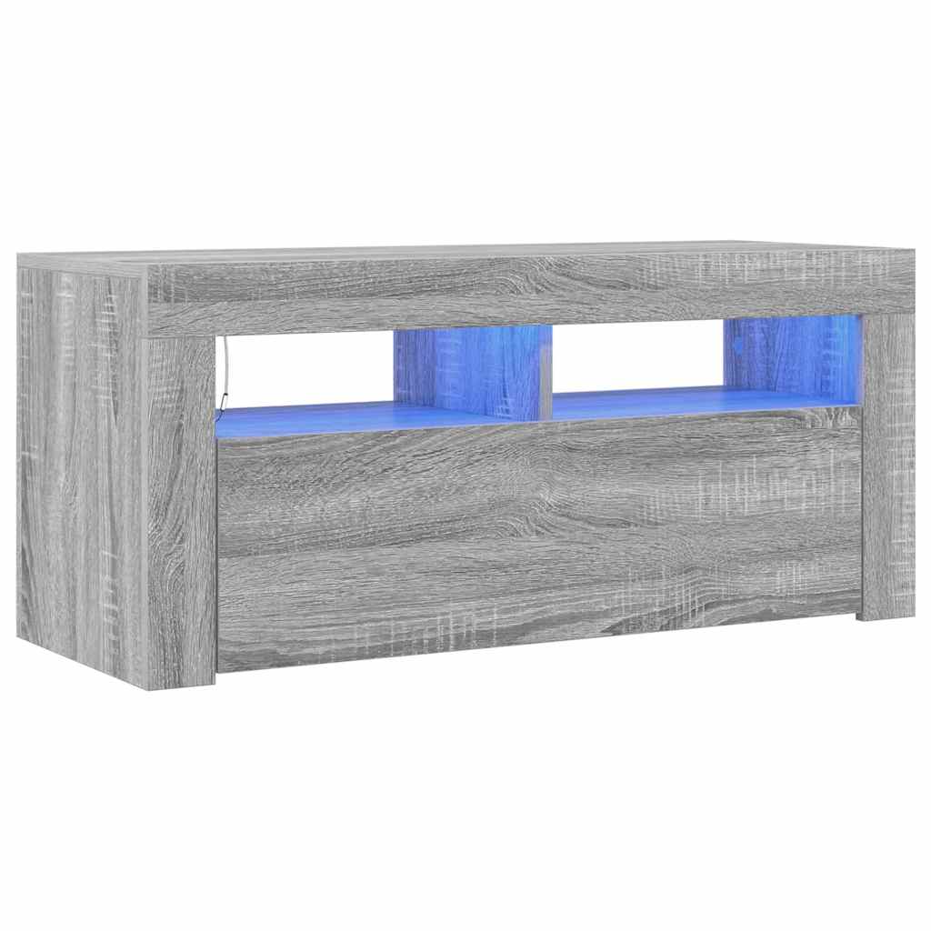 Tv-Bänk Med Led-Belysning 90X35X40 Cm