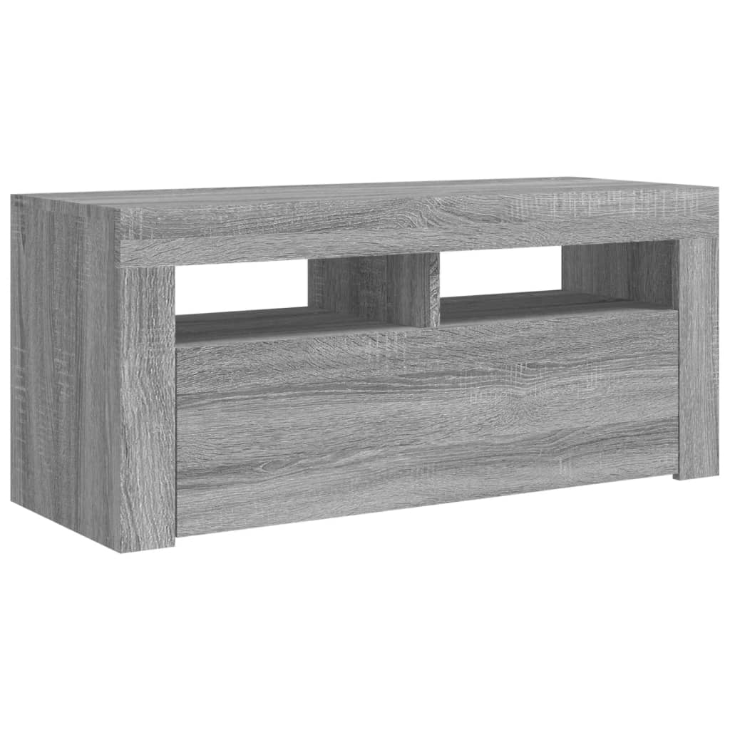 Tv-Bänk Med Led-Belysning 90X35X40 Cm