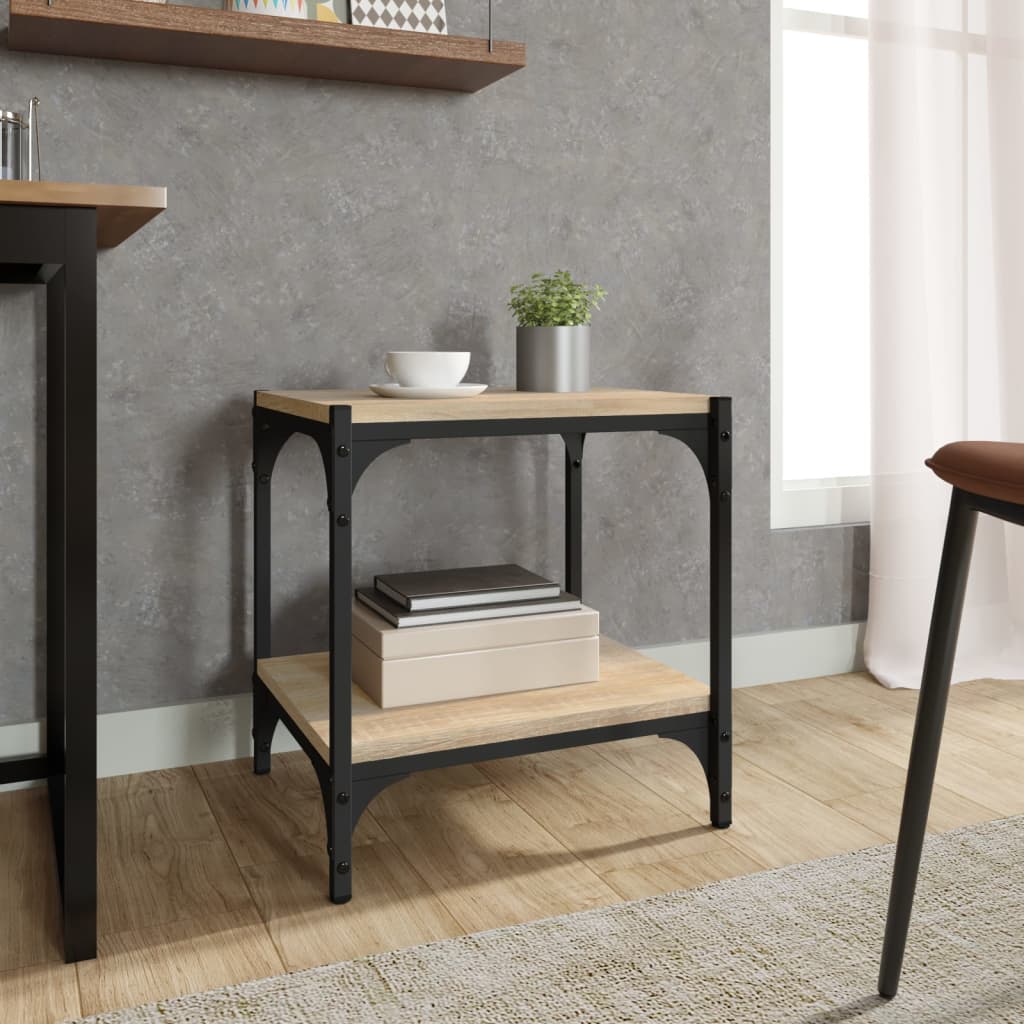 Tv-Bänk Sonoma-Ek 40X33X41 Cm Konstruerat Trä Och Stål