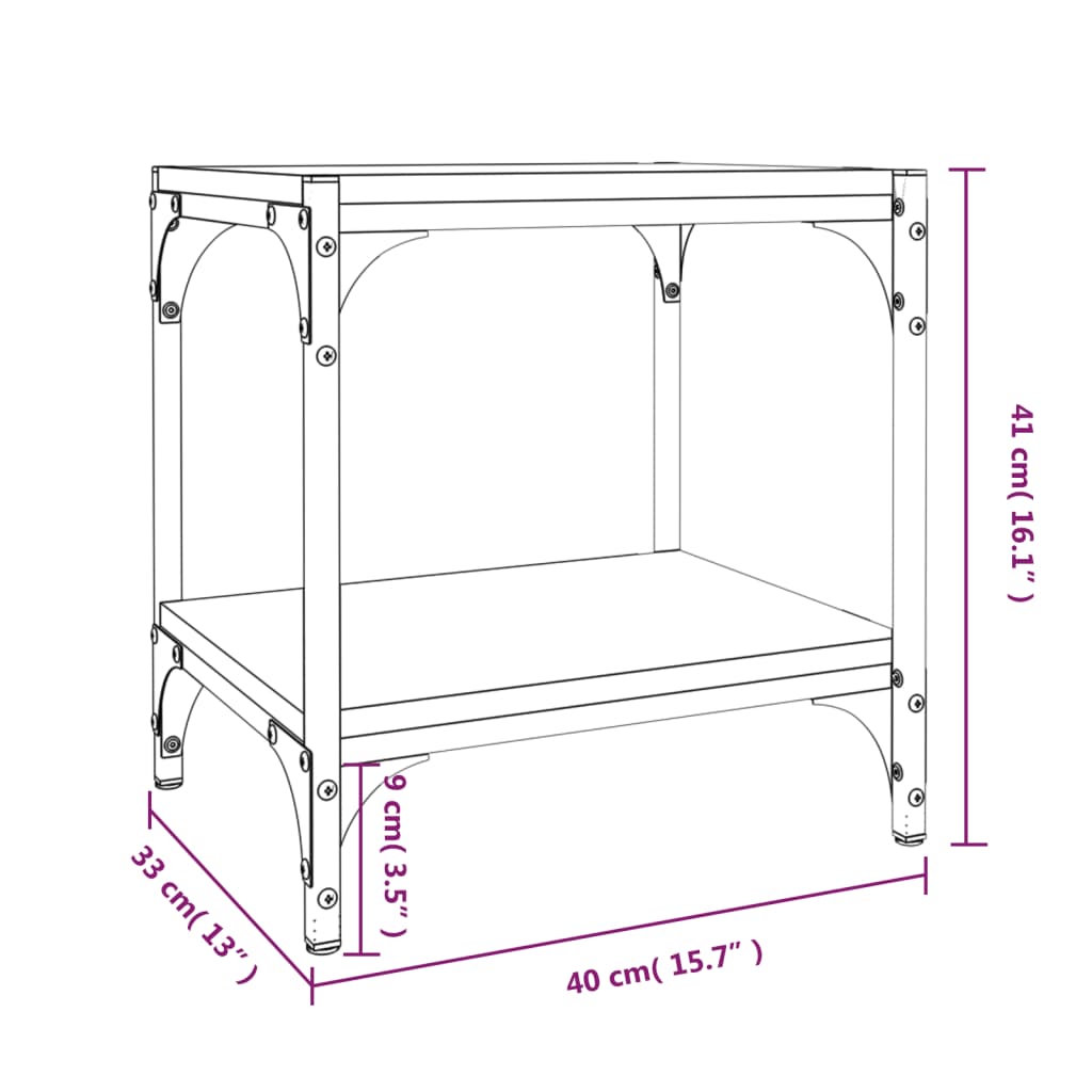 Tv-Bänk Sonoma-Ek 40X33X41 Cm Konstruerat Trä Och Stål