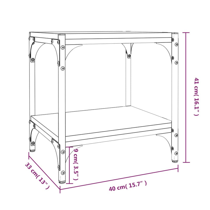 Tv-Bänk Sonoma-Ek 40X33X41 Cm Konstruerat Trä Och Stål