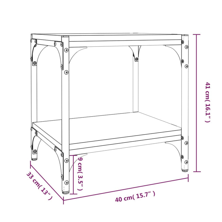 Tv-Bänk 40X33X41 Cm Konstruerat Trä Och Stål