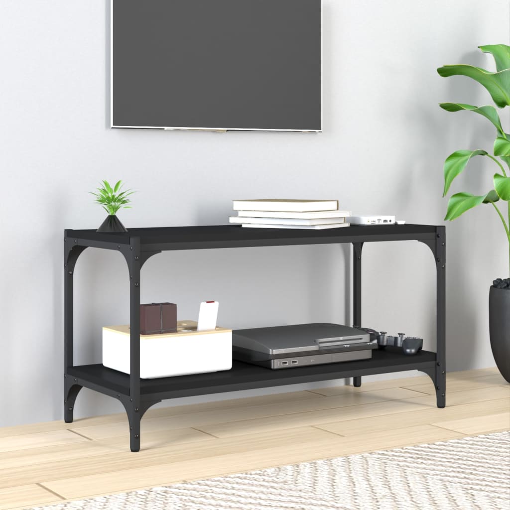 Tv-Bänk Sonoma-Ek 100X33X41 Cm Konstruerat Trä Och Stål