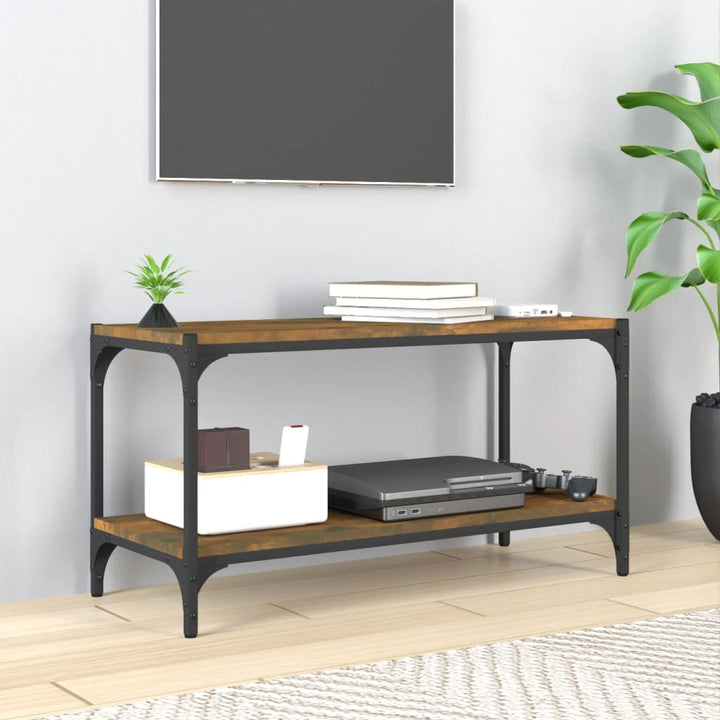 Tv-Bänk Sonoma-Ek 100X33X41 Cm Konstruerat Trä Och Stål