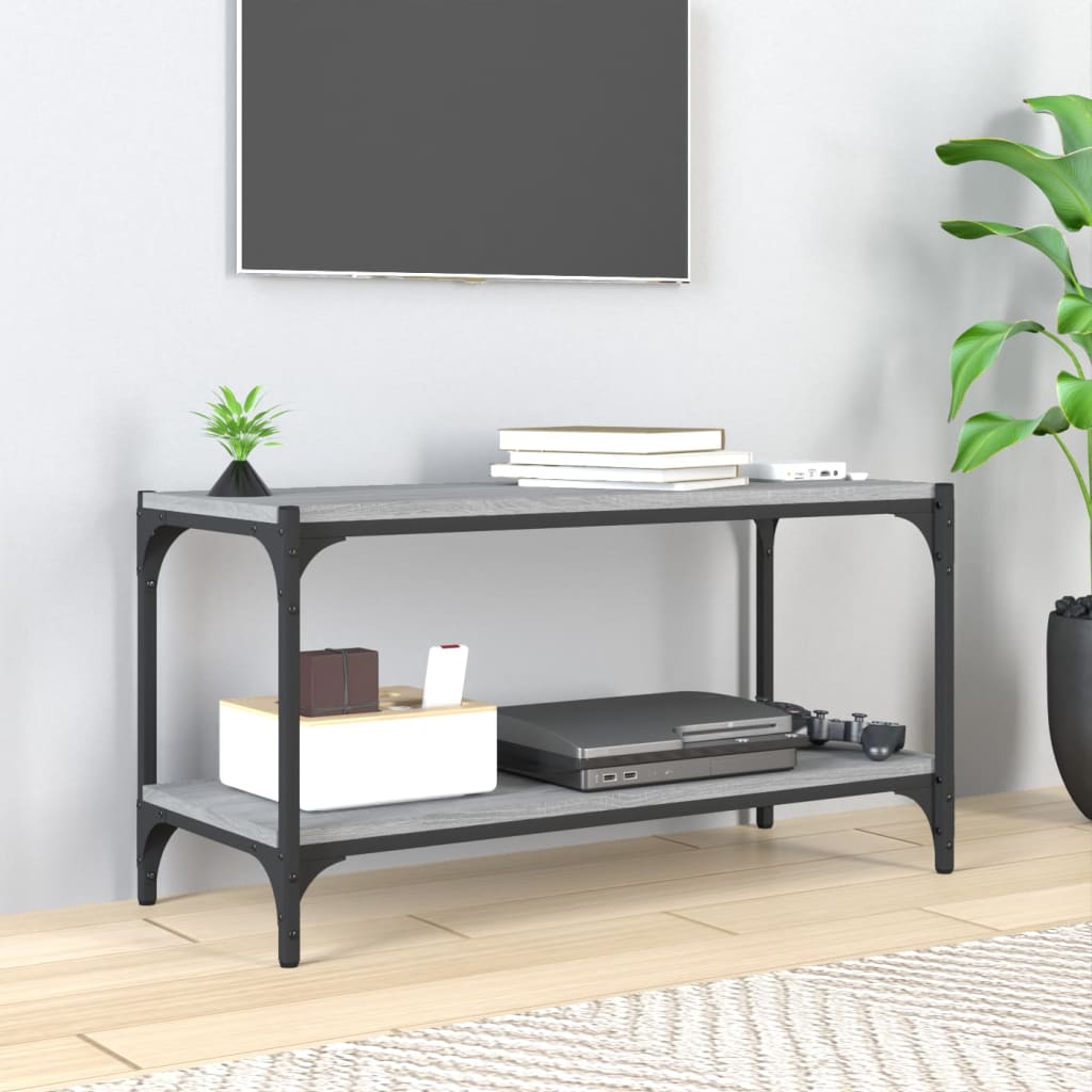 Tv-Bänk Sonoma-Ek 100X33X41 Cm Konstruerat Trä Och Stål