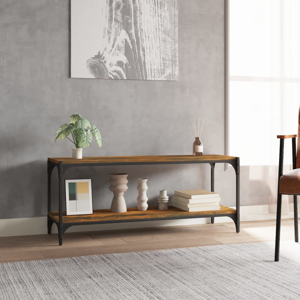 Tv-Bänk 100X33X41 Cm Konstruerat Trä Och Stål