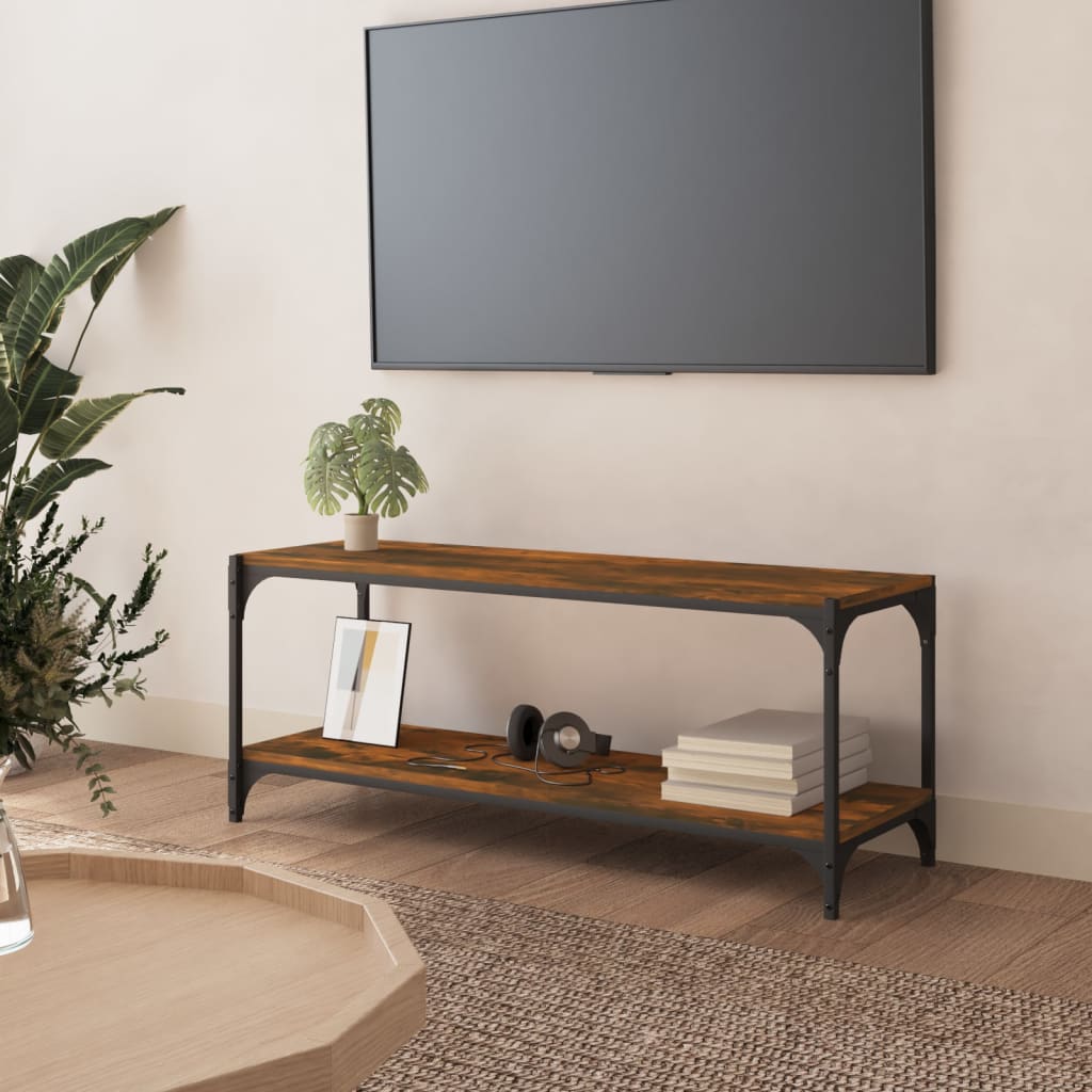 Tv-Bänk Sonoma-Ek 100X33X41 Cm Konstruerat Trä Och Stål