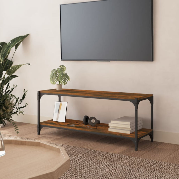 Tv-Bänk Sonoma-Ek 100X33X41 Cm Konstruerat Trä Och Stål