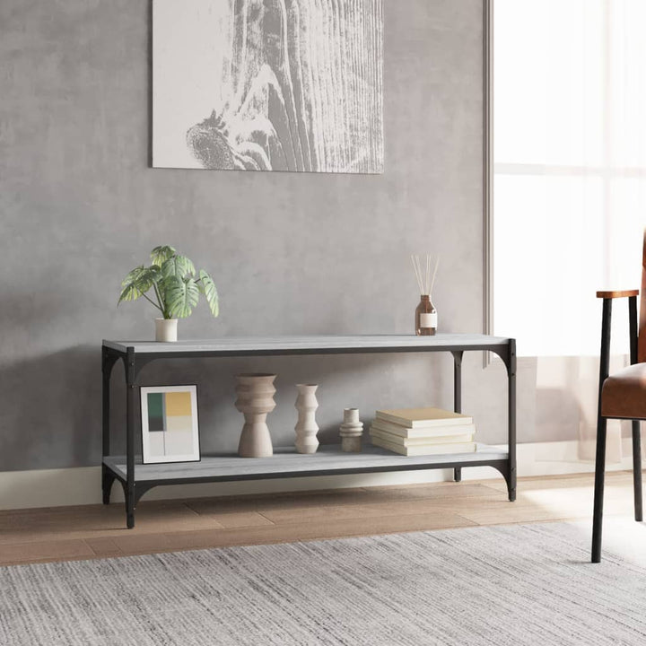 Tv-Bänk 100X33X41 Cm Konstruerat Trä Och Stål