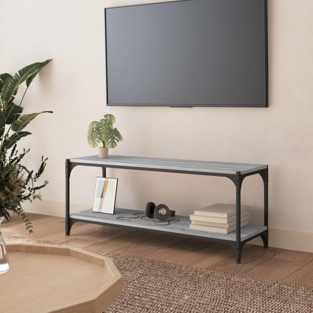 Tv-Bänk Sonoma-Ek 100X33X41 Cm Konstruerat Trä Och Stål