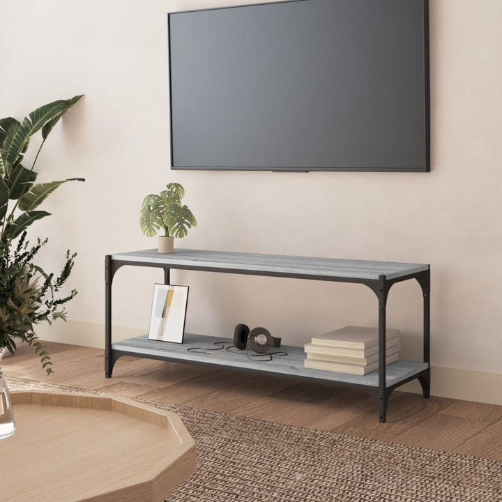 Tv-Bänk Sonoma-Ek 100X33X41 Cm Konstruerat Trä Och Stål