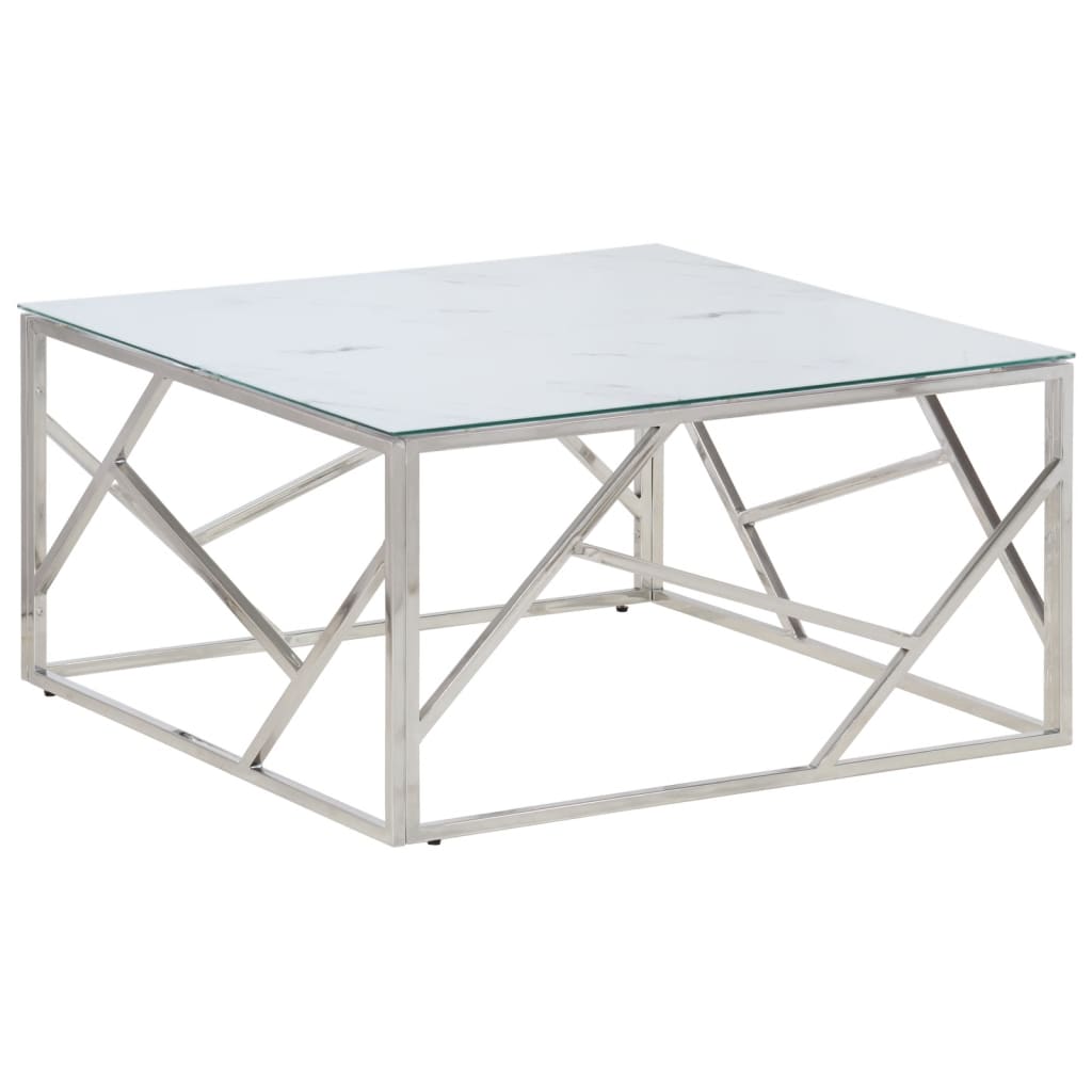 Soffbord Silver Rostfritt Stål Och Härdat