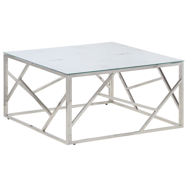 Soffbord Silver Rostfritt Stål Och Härdat