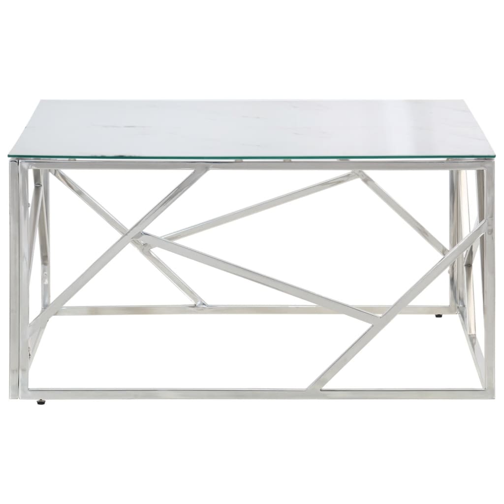 Soffbord Silver Rostfritt Stål Och Härdat